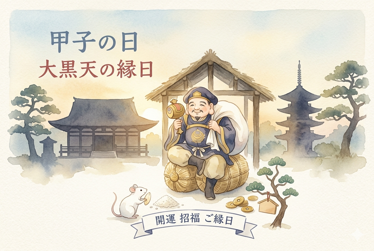 甲子の日が大黒天の縁日とされる理由を解説するイメージ