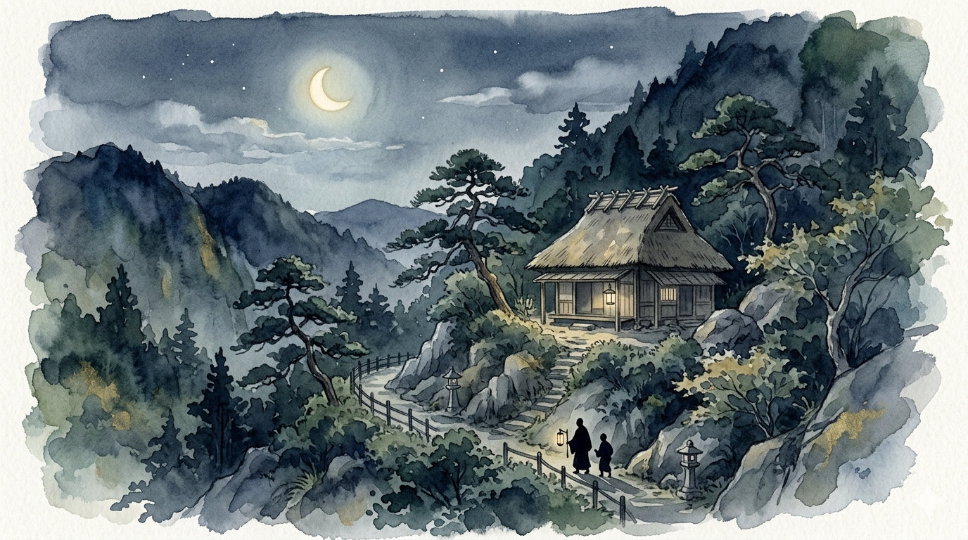 日蓮聖人の草庵が襲撃された松葉ヶ谷の法難を表すイメージ