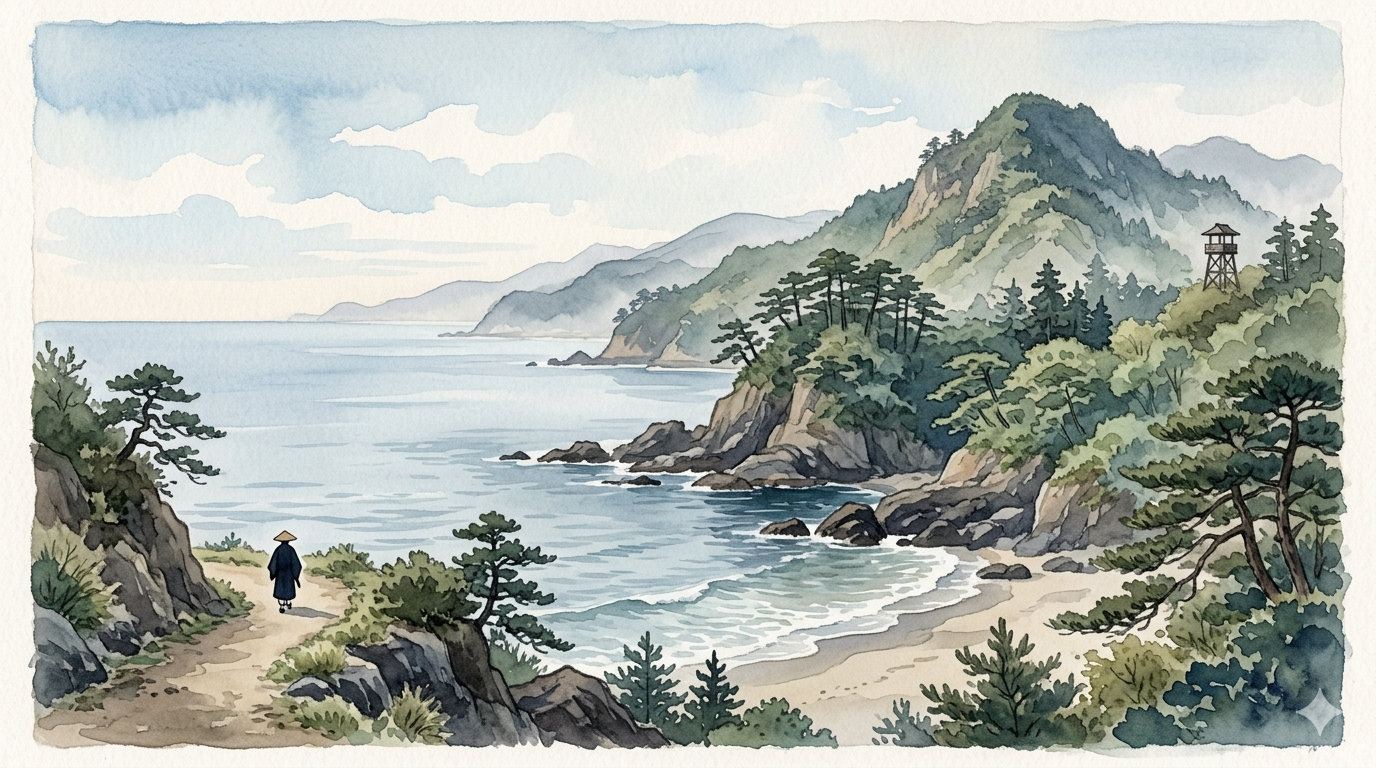 日蓮聖人が伊豆へ流罪となり民衆へ法華経を説く様子